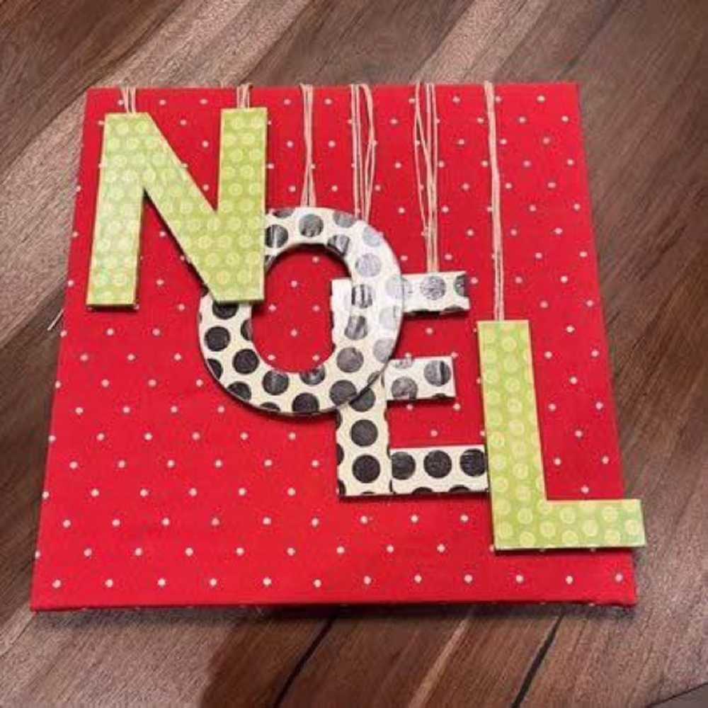 🧡Handmade - Red & Green NOEL Christmas Hanging Sign - OS
